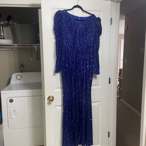 NWOT | Elegant Royal Blue Sequin Evening Gown